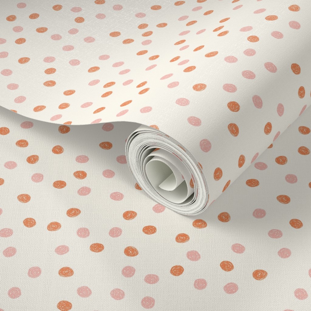 Scribbly Dot pattern design on a wallpaper roll from the Bloom And Grow collection by Kathrin Woo