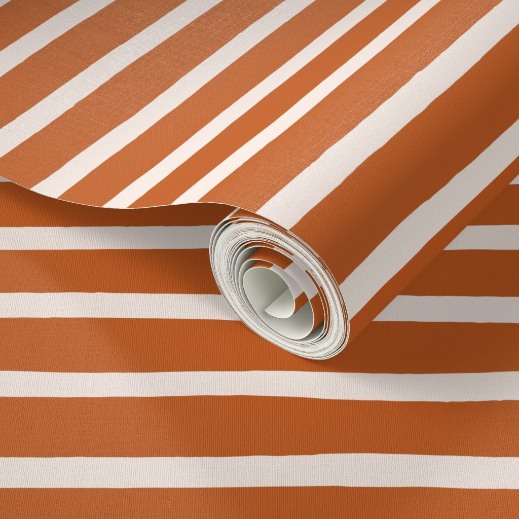 Bold organic Halloween surface pattern design Stripes from Kathrin Woo's Halloween Collection Spooky Season displayed on wallpaper from Spoonflower