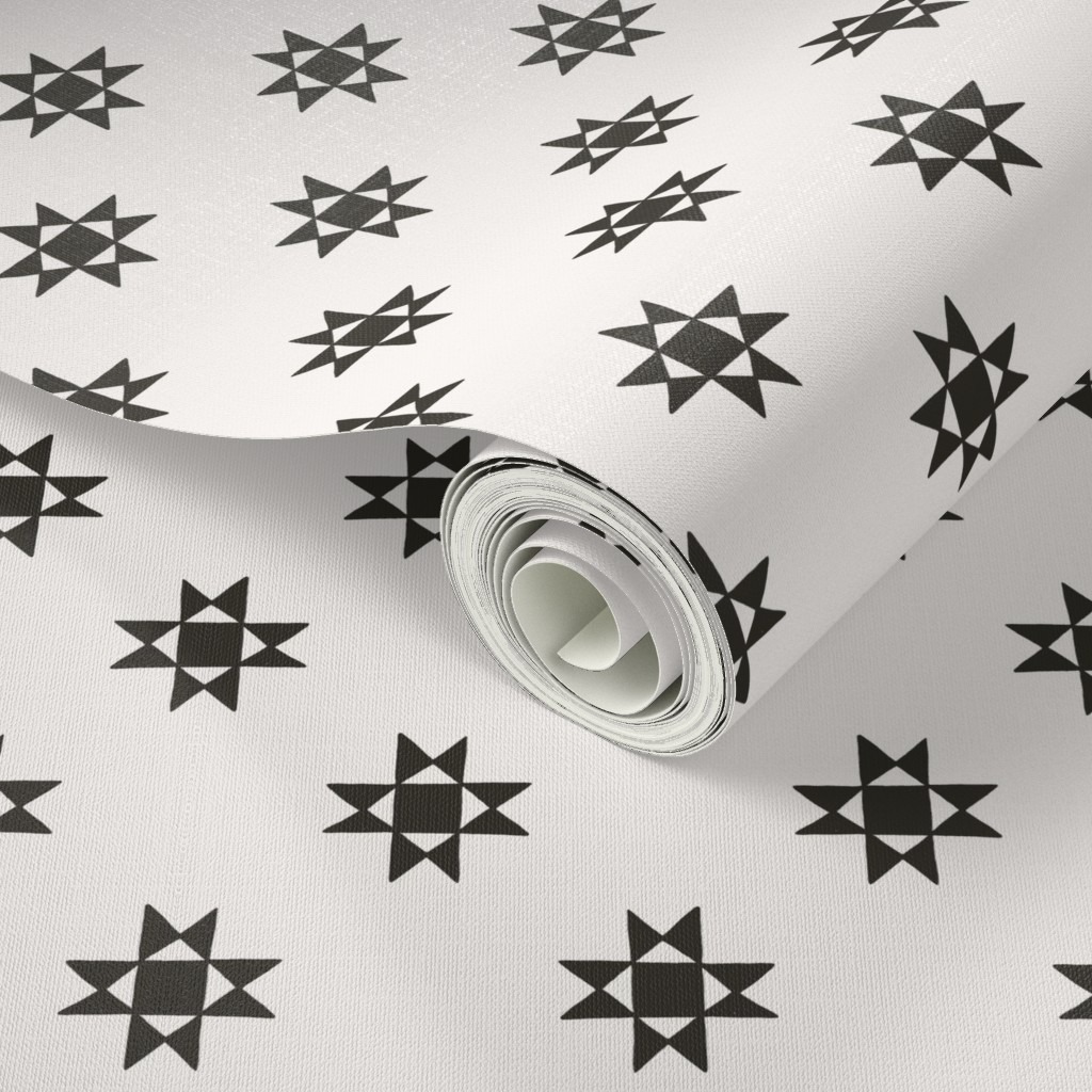 Aesthetic geometric wintery surface pattern design Paper Star from Kathrin Woo's Christmas Collection Winter Magic on Wallpaper