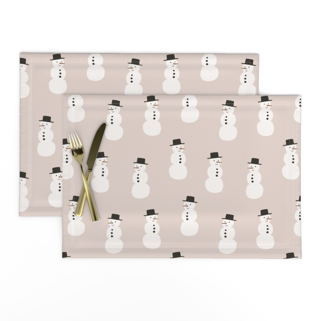 Cute Christmas surface pattern design Snowman from Kathrin Woo's Christmas Collection Winter Magic on placemats