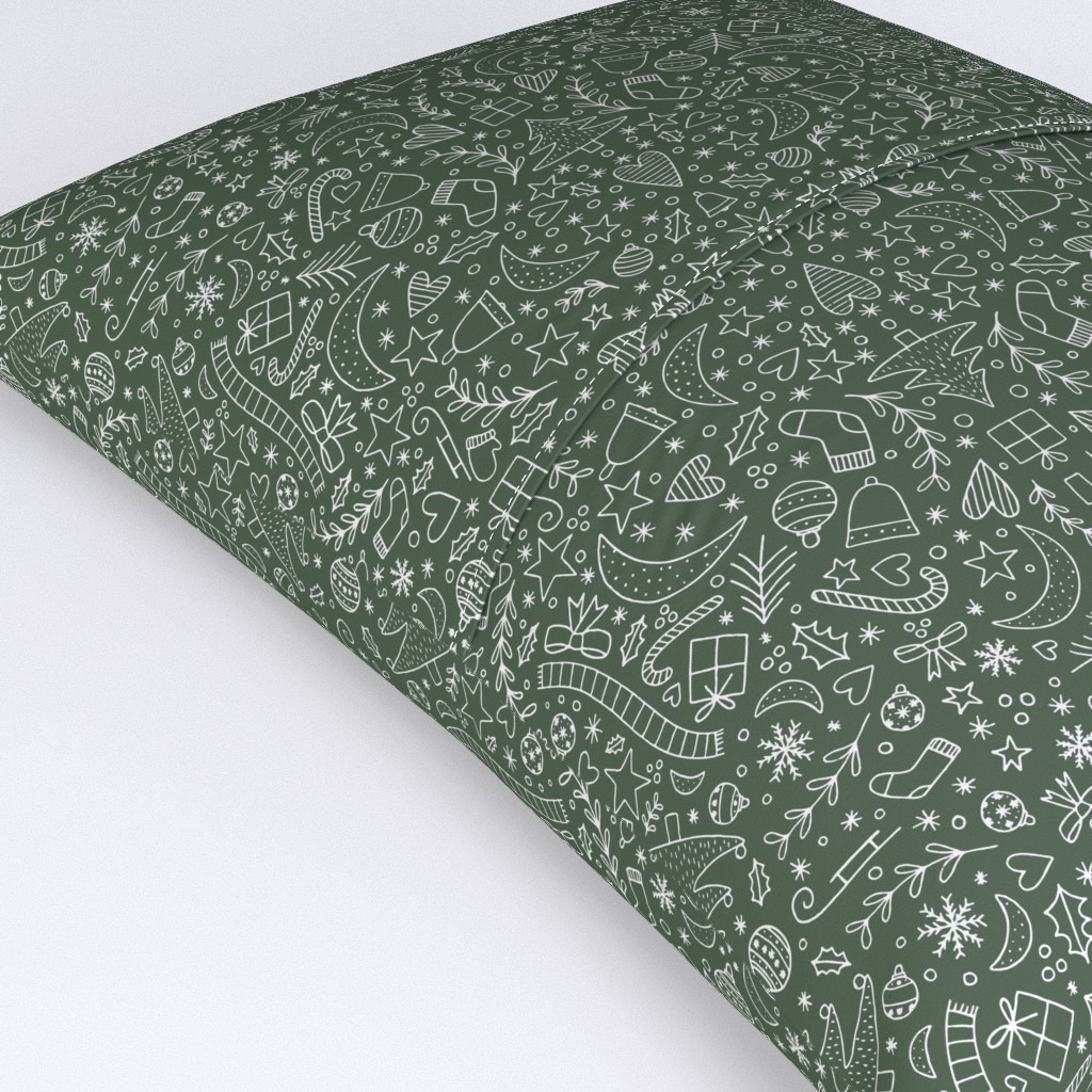 Sweet wintery motif surface pattern design Winter Icons from Kathrin Woo's Christmas Collection Winter Magic on a pillow