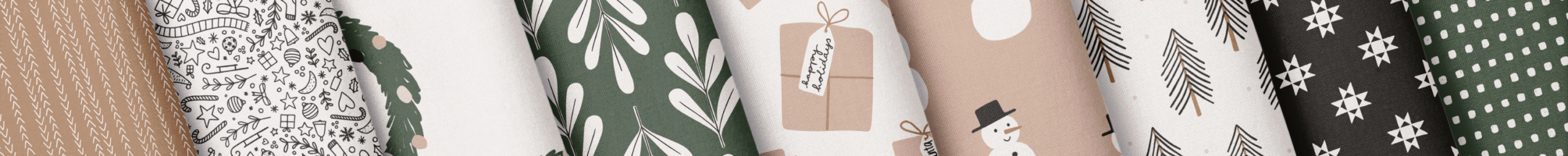 Fabric featuring the playful Winter Magic surface pattern design collection for art licensing