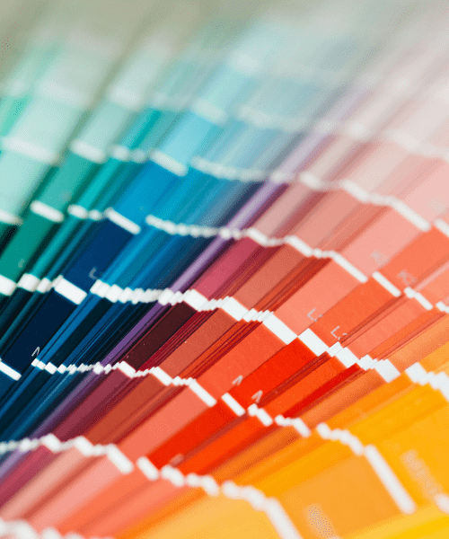 Color fan showing different tints and hues of colors for creative inspiration.
