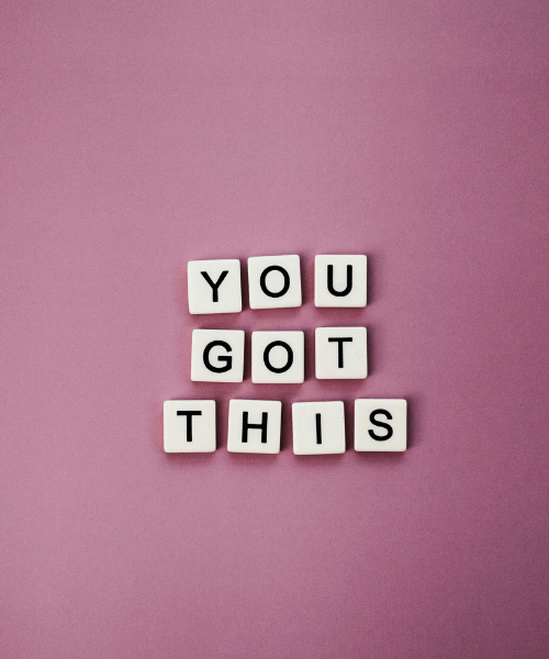 Scrabble letters wording You Got This, symbolizing inspiring, uplifting words and quotes for the creative community.